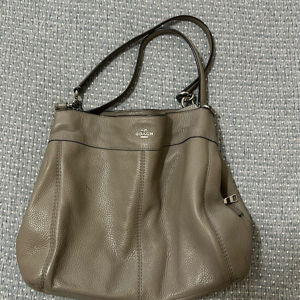 Neutral Leather Coach purse